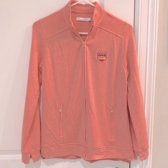 Peter Millar Tops - Peter Millar Houston Open Golf Orange Full Zip Sweatshirt Size Small